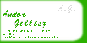 andor gellisz business card